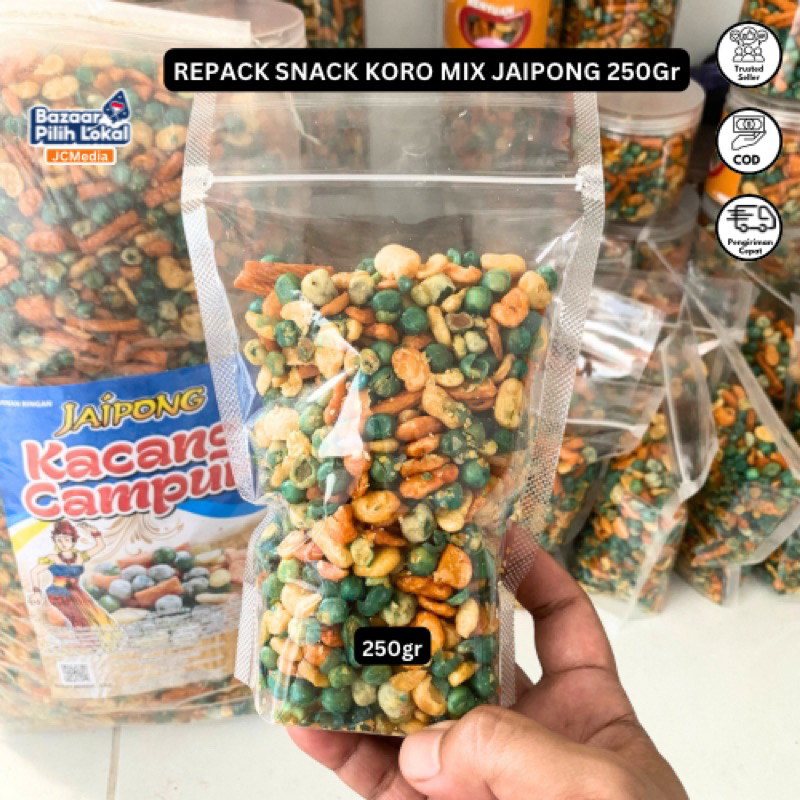 

Snack Kacang Koro Mix Jaipong 250gr - Gurih Renyah Enak Repack Ekonomis