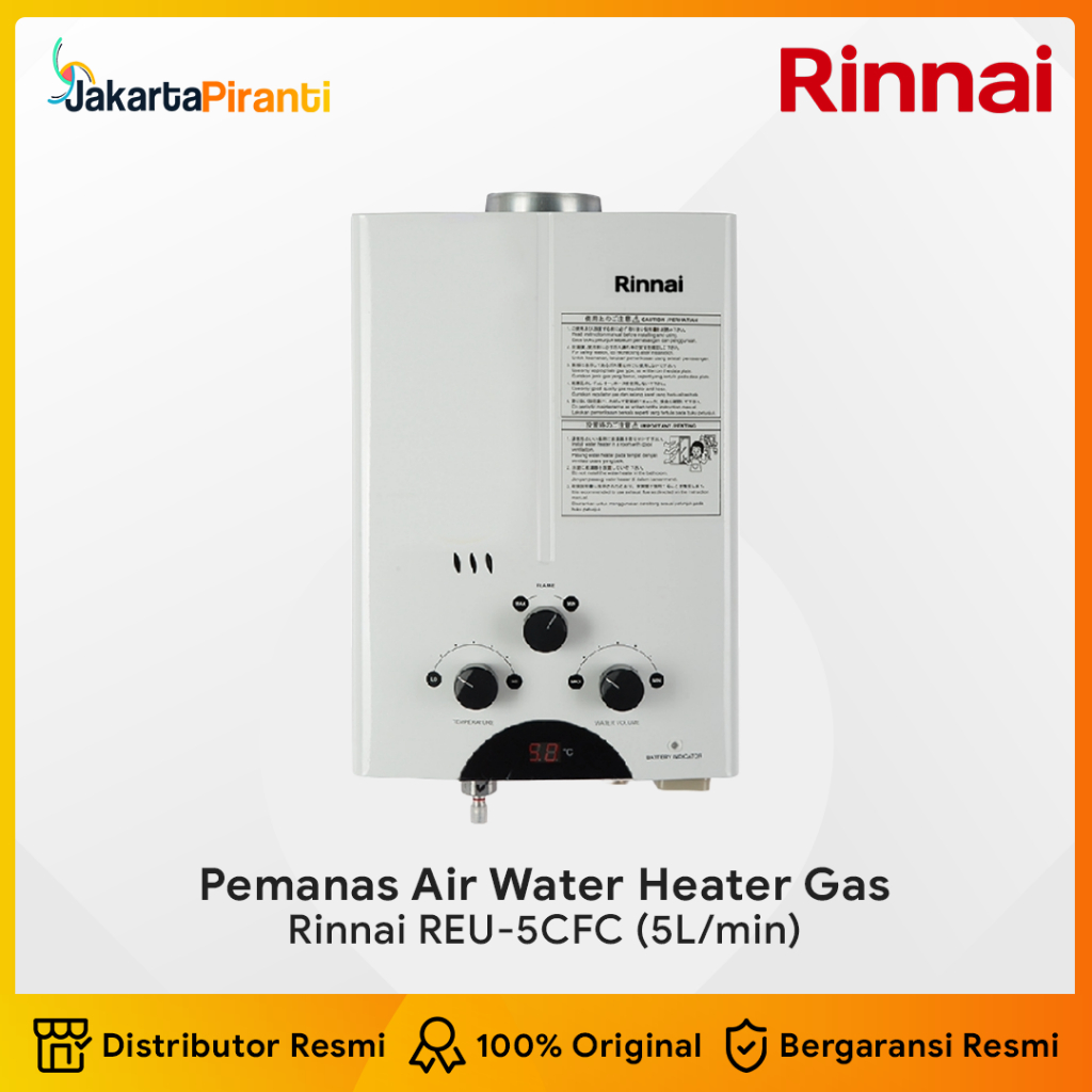 Water Heater Gas RINAI REU 5CFC Original Pemanas Air Water Heater Gas Tekanan Rendah Low Pressure Ri
