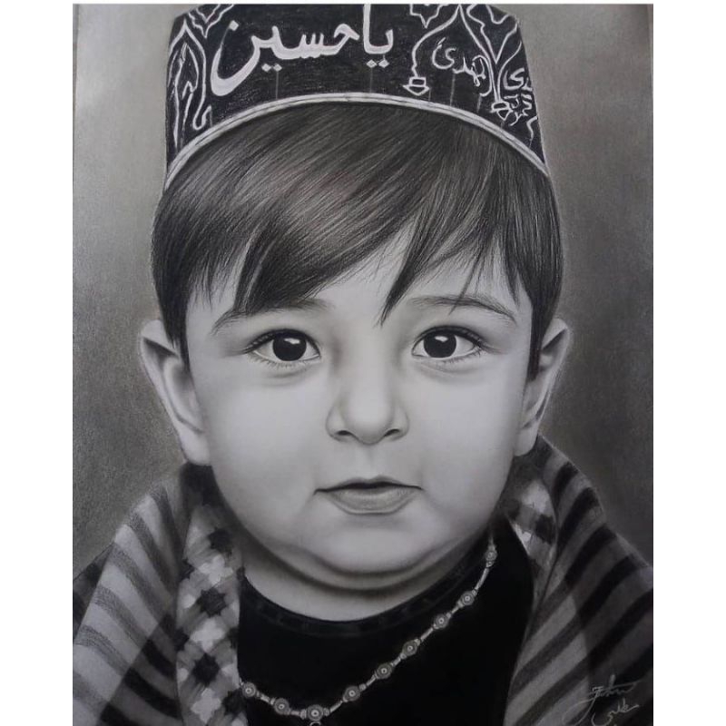 

Kado lukisan sketsa wajah realis super mirip, sketsa wajah balita,baby,anak anda 1 hari jadi