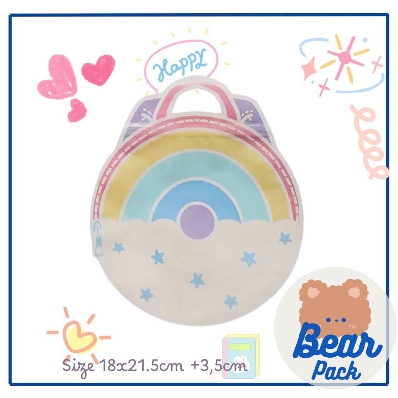 

Bear Pack - [ISI 10PCS] Plastik Ziplock Motif Pelangi Bentuk Bulat