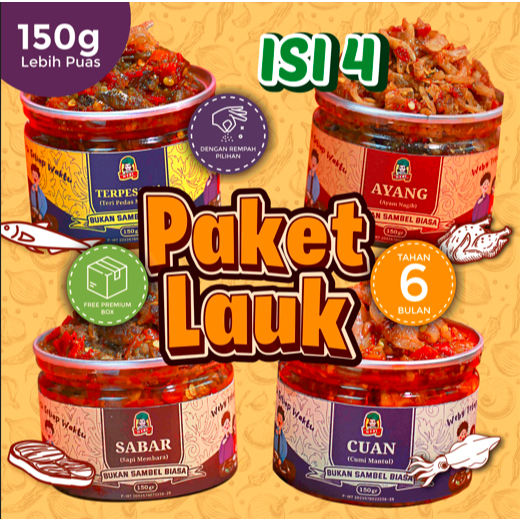 

BEST SELLER - Sambal Weby Paket Komplit 4 Varian Sambal Cumi, Sambal Teri, Sambal Ayam dan Sambal Sapi, isi 150 gr