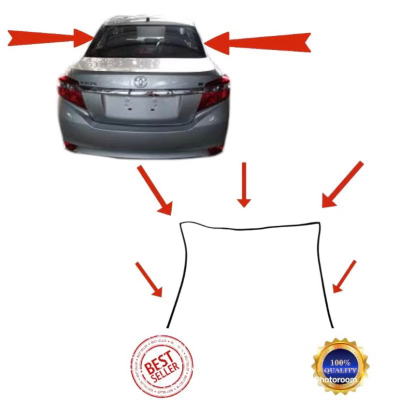 KARET KACA VIOS GEN 3 BELAKANG