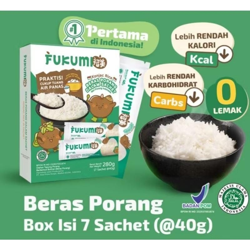 

Beras porang Box 280gr isi 7 sachet