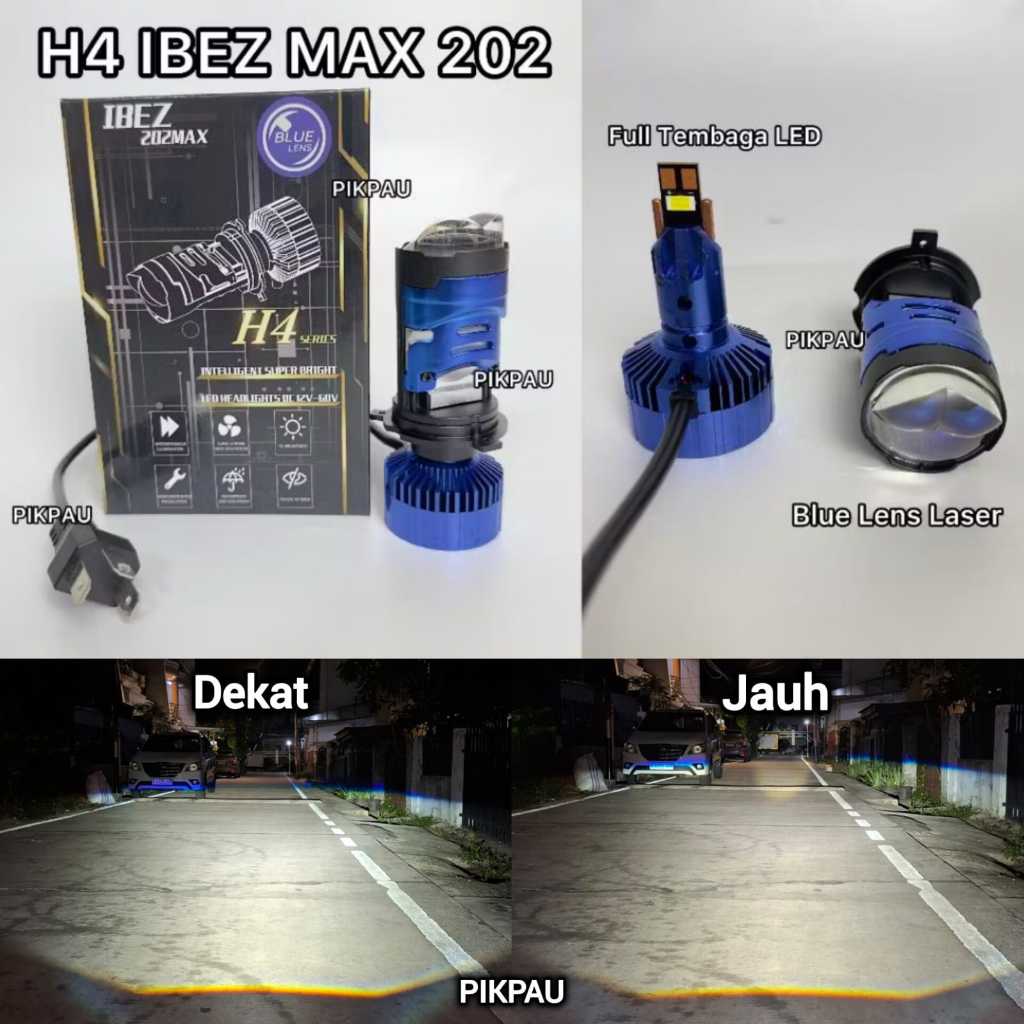 IBEZ 202 Max Lampu Utama H4 Projector Biled Dual Lens