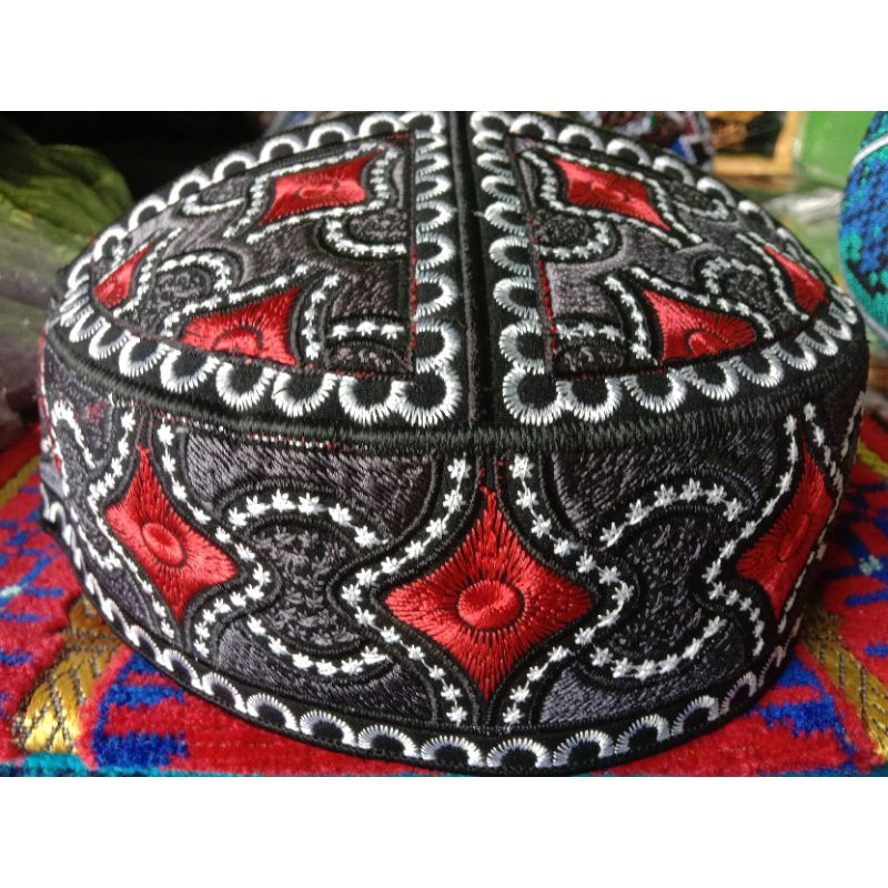 SONGKOK PECI KOPIAH RAJUT BORDIR PAKISTAN PREMIUM