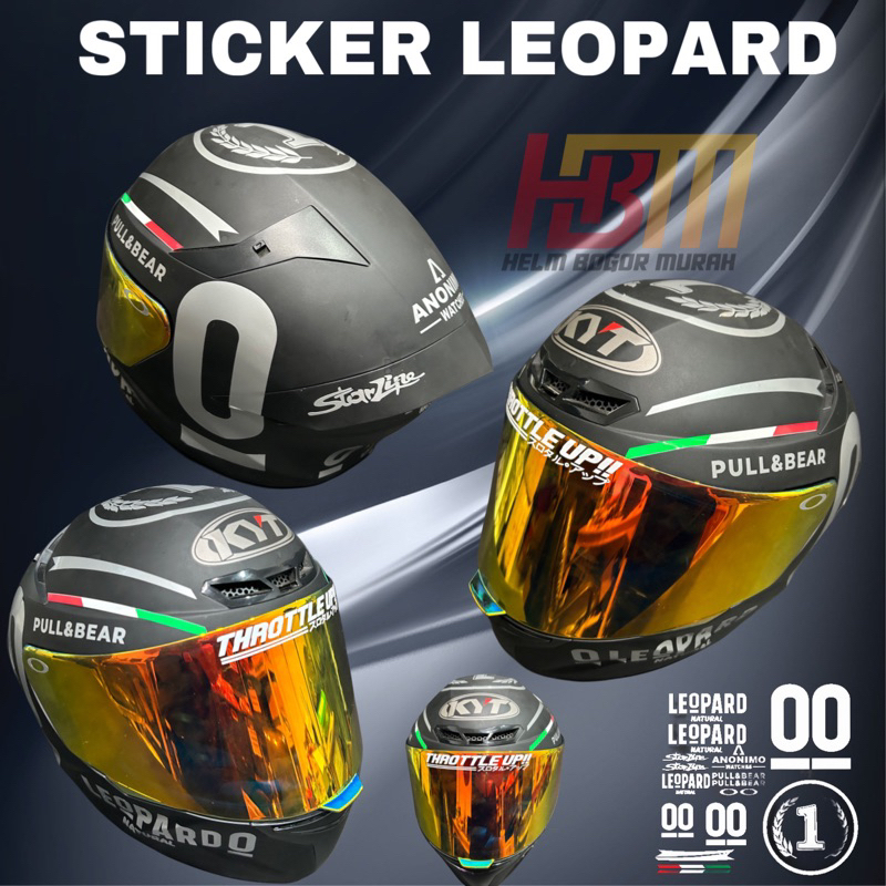 STICKER HELM LEOPARD CUTTING helm full set