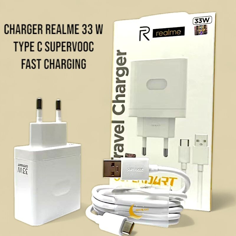 MOONLIGHT ACC | Charger Realme SuperVooc 33W type C Original Fast Charging 33 Watt Super Dart