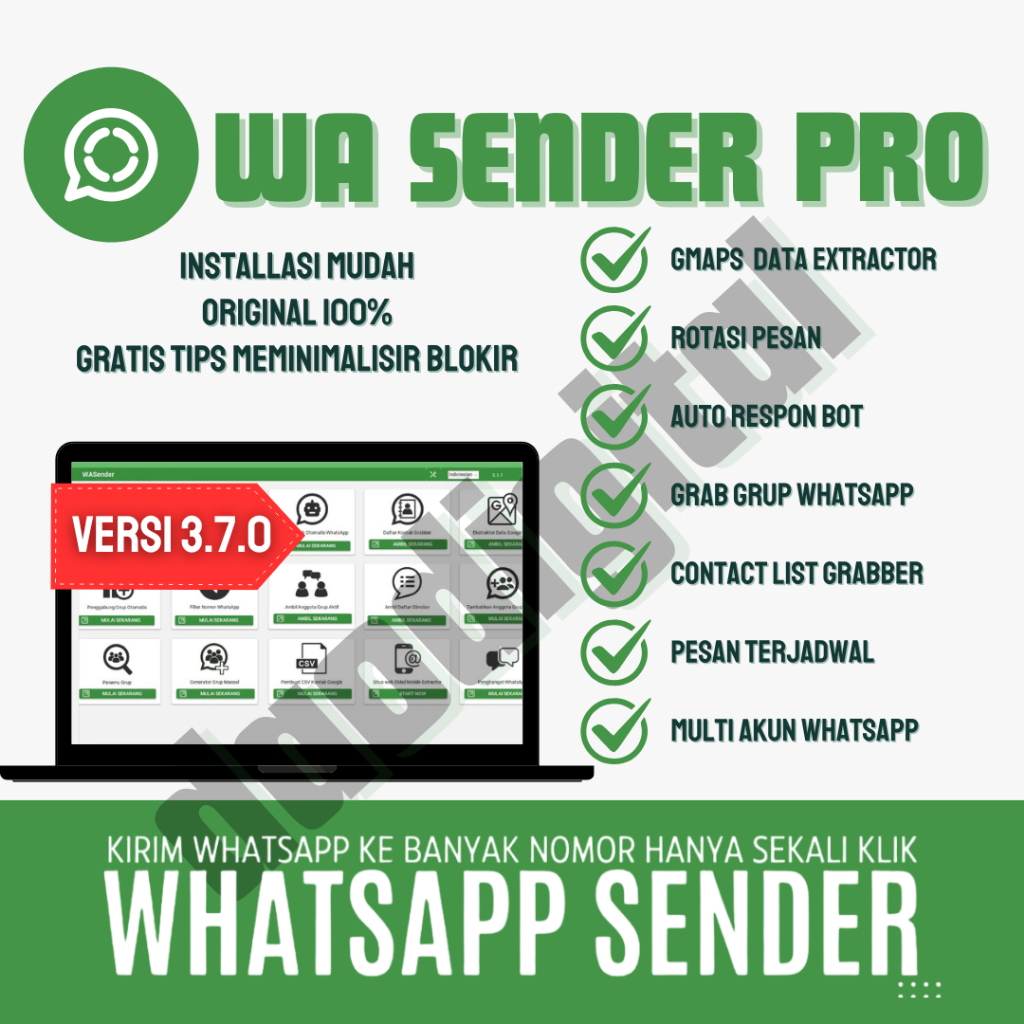 WHATSAPP SENDER PRO FULL VERSION 2025 WA BULK SENDER WHATSAPP BLASTER BERGARANSI