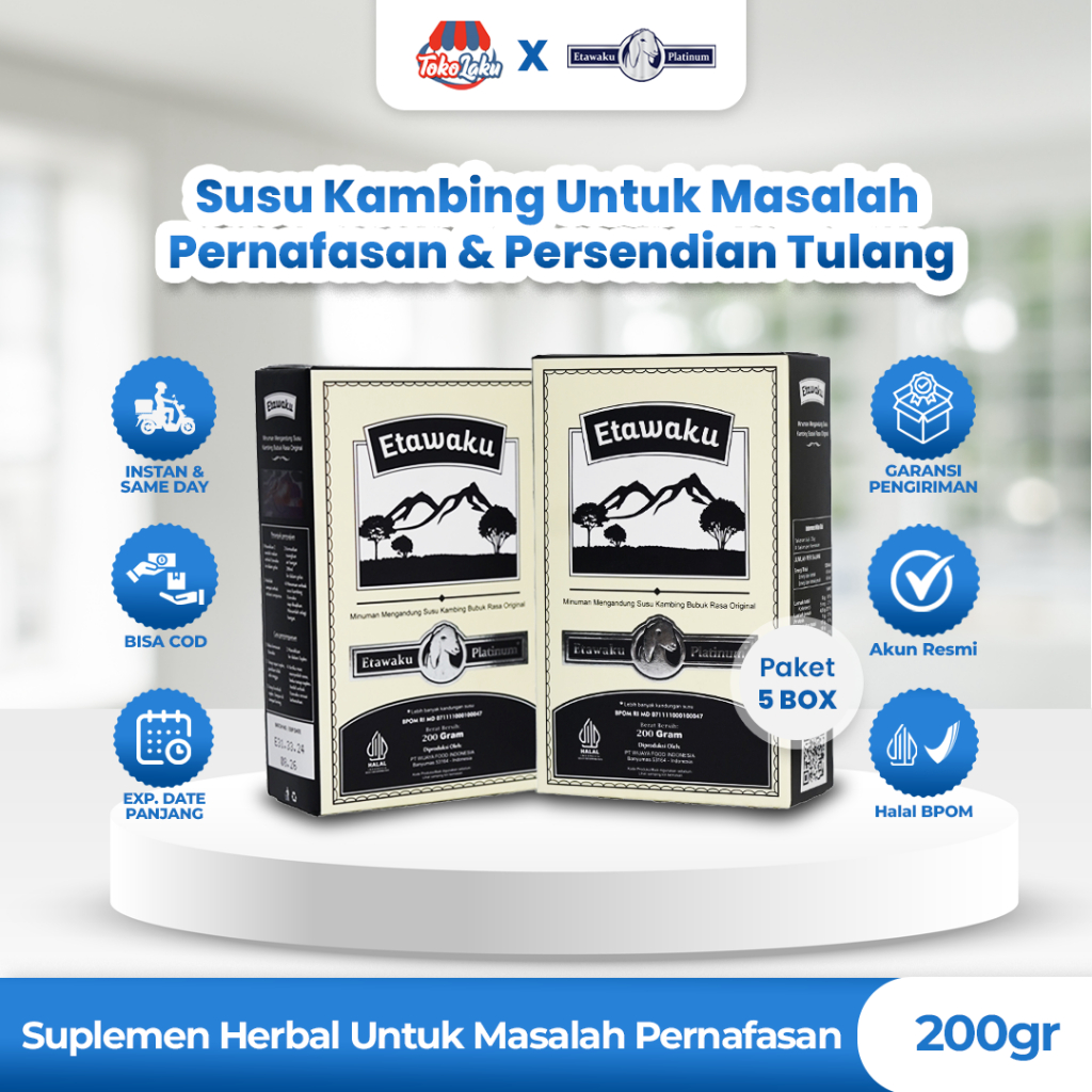 

Etawaku Platinum Paket 5 Box - Susu Kambing Murni & Krimer Bubuk