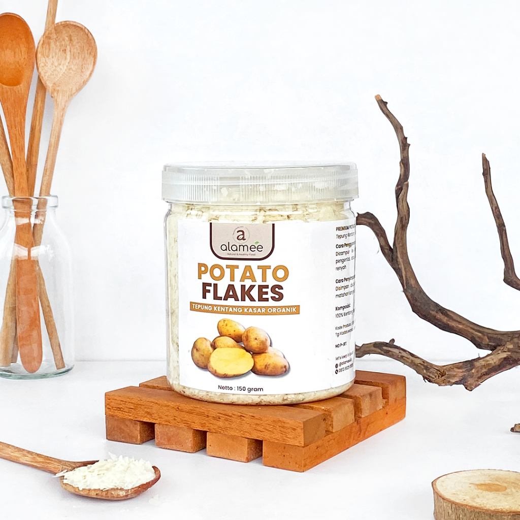 

ALAMEE Potato Flakes Tepung Kentang Kasar Flake Mashed Organik Seripih 150gr