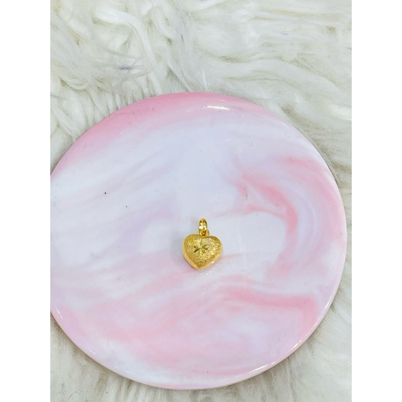 kalung plus liontin love kristal cantik simple emas asli kadar 700