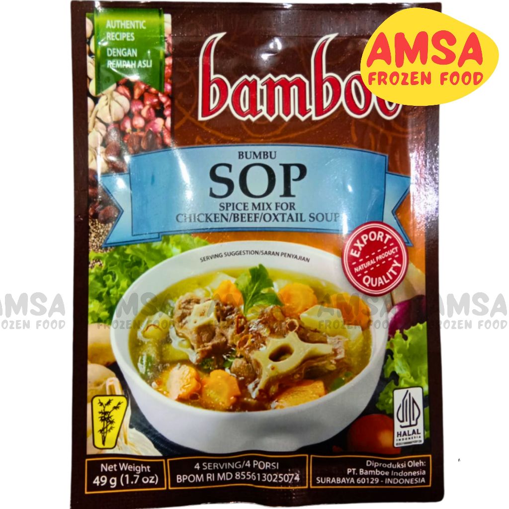 

Bamboe Bumbu Sop 49 gr / Bumbu Sop Daging Bambue Bamboe