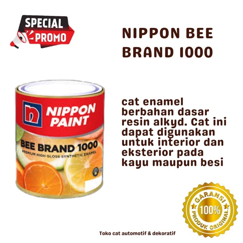

(FREE ONGKIR) CAT MINYAK BEE BRAND 1000 NIPPON CAT KAYU BESI SINTETIK