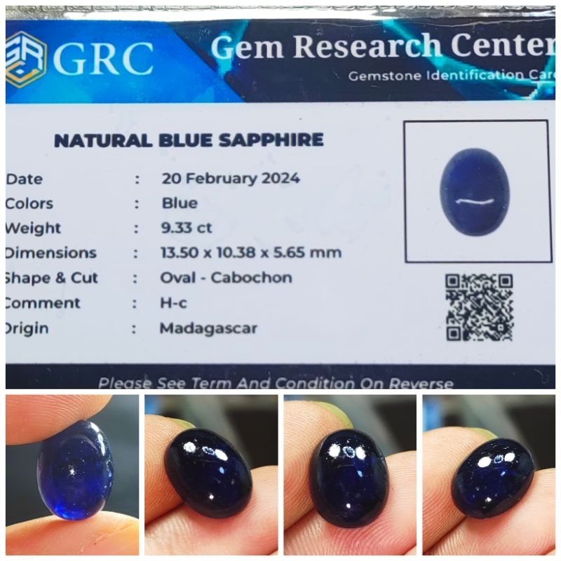 Batu Blue Sapphire Natural Plus Sertifikat Memo Big Size