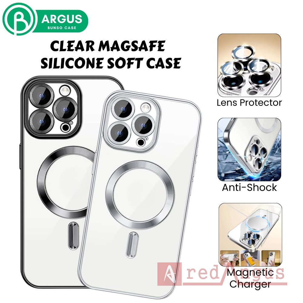 Bunso ARGUS Soft Case For Iphone 16 Pro Max 15 14 16Pro 15Pro 14Pro 14Plus Plus CLEAR Magsafe Silico