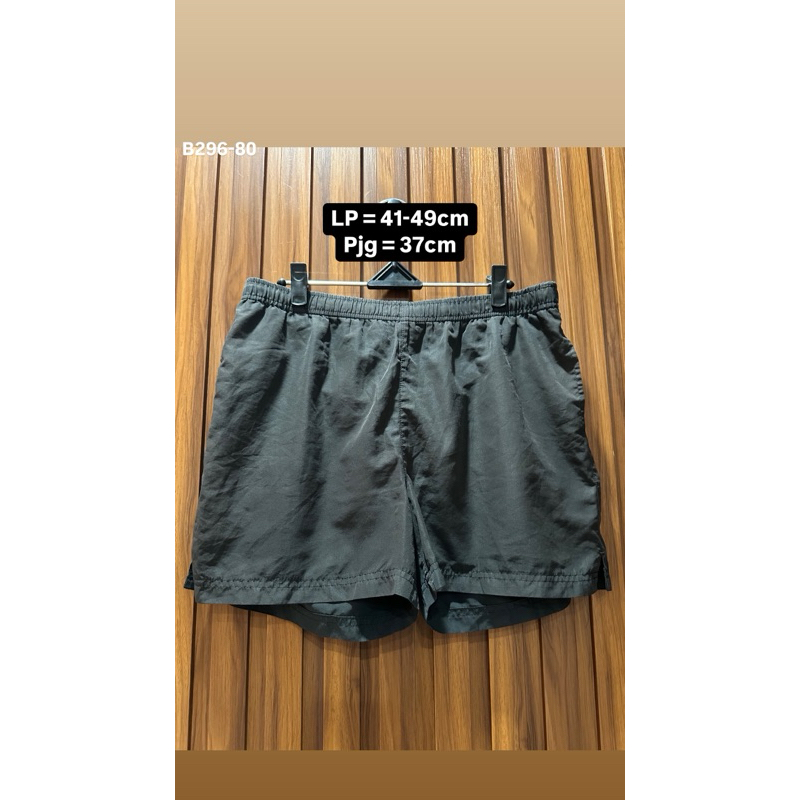 PRELOVED CELANA PENDEK TRAINING OLAHRAGA CASUAL PINGGANG KARET HITAM PRIA WANITA NO MINUS [B296-80]