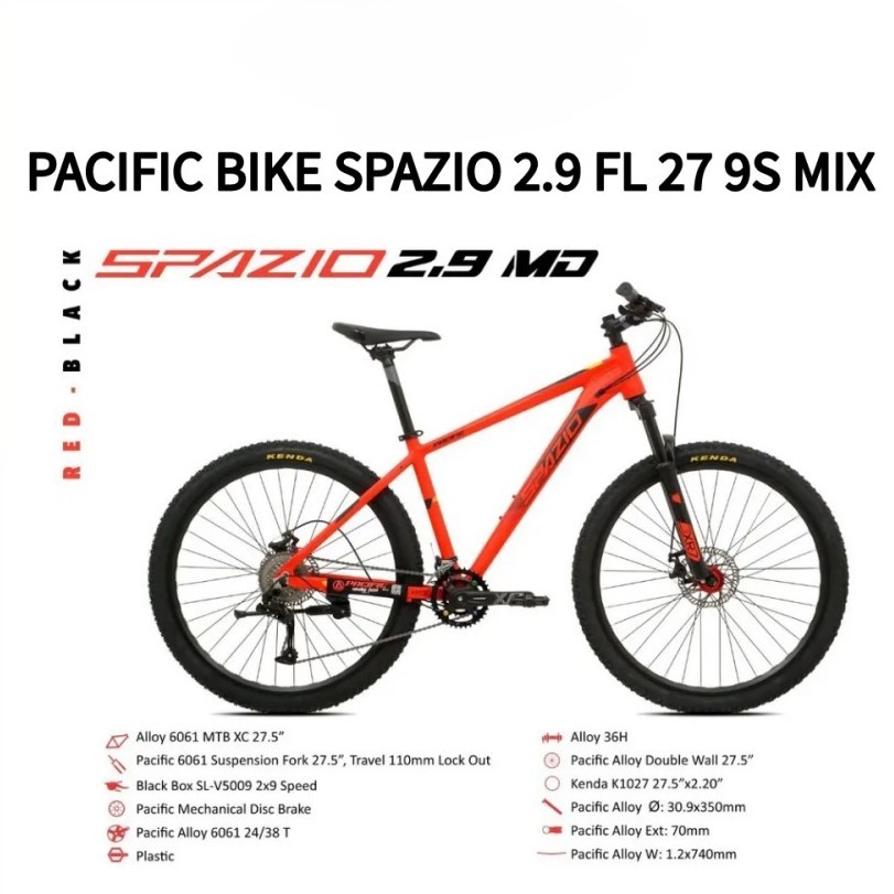 SEPEDA GUNUNG PACIFIC BIKE SPAZIO 2.9 FL 27 9S MIX