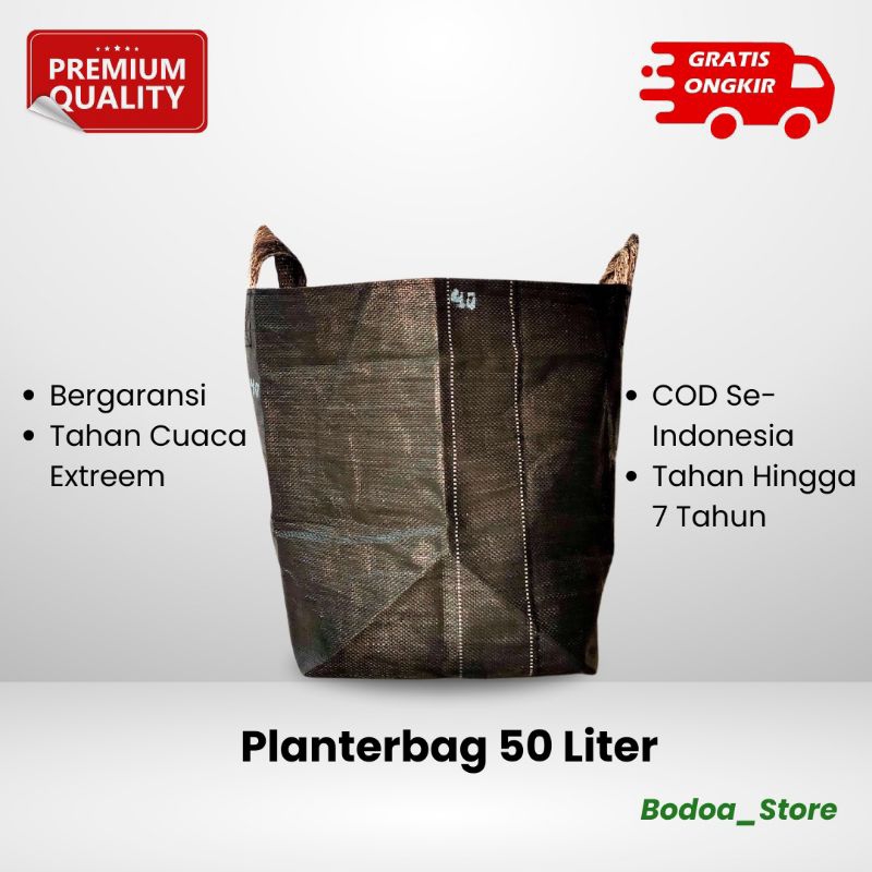 Planter bag 50 liter hitam terlaris dan bergaransi