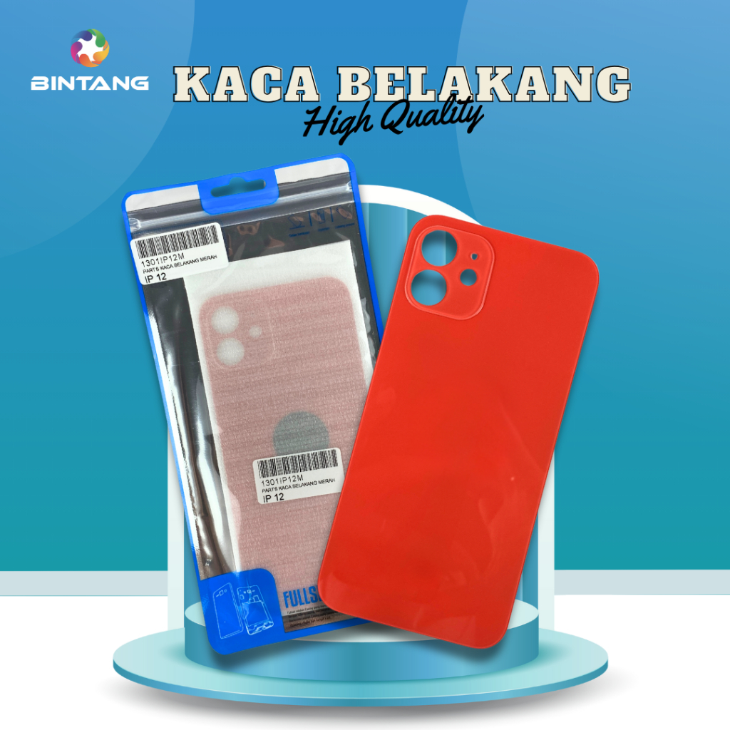 BACK COVER/BACK DOOR/BACK GLASS/BACK HOUSING/PENUTUP BELAKANG MERAH IPHONE 12