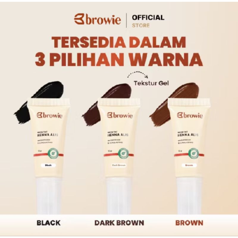 Browie Brow Tint Henna Alis | Eyebrow Gel Waterproof & Longlasting BPOM & Halal