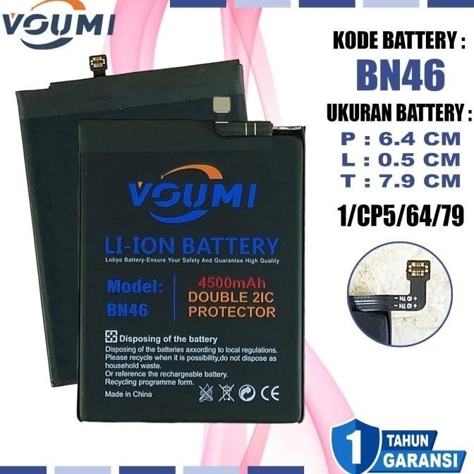 Baterai Original VOUMI Xiaomi Redmi 7 / Redmi Note 8 BN-46 BN46 BN 46