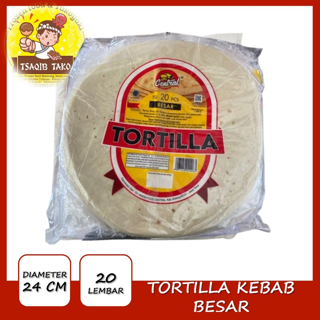 

Tortila Kebab central - Kulit Kebab besar - diameter 24 cm - isi 20