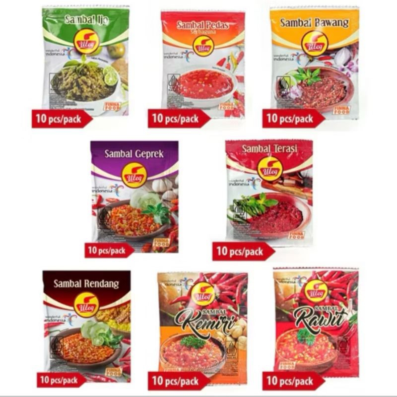

1 pack isi 10 pcs aneka sambel ulek Finna food