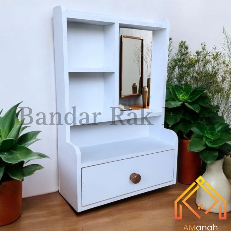 Rak Kosmetik tolet Gantung Mini - Rak Hias kayu Berkualitas FREE KACA