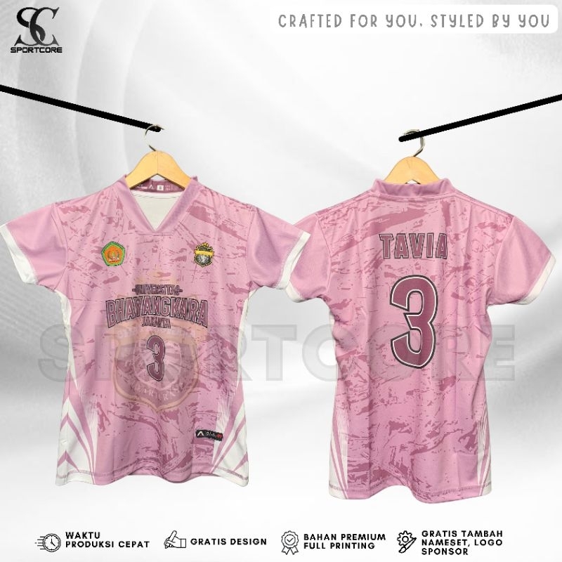 Jersey Voli Cewek Fullprinting Custom Nama Nomer