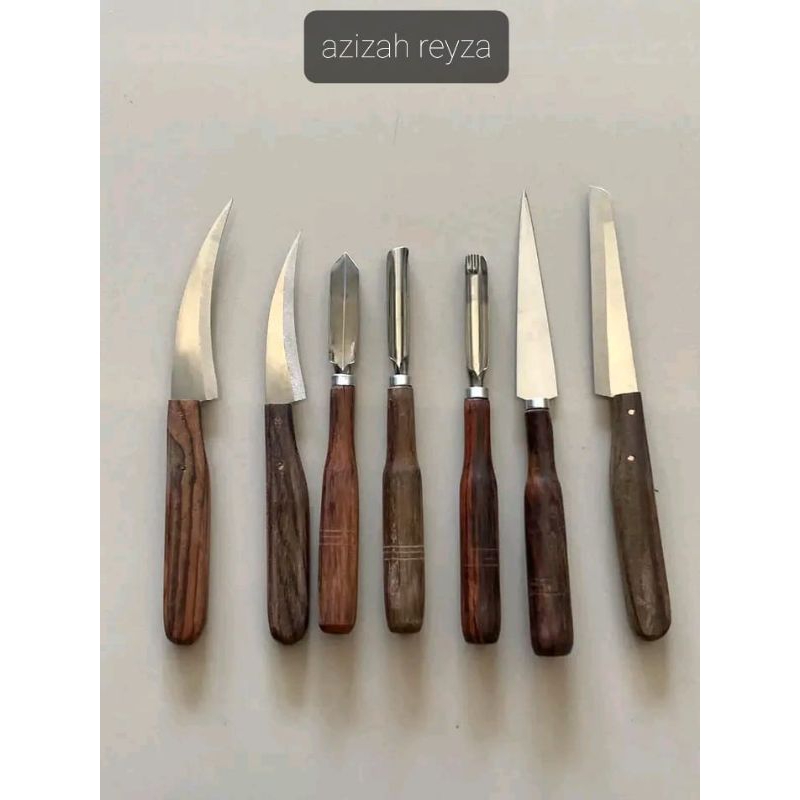 pisau ukir buah/pisau garnish/pisau satu set isi 7