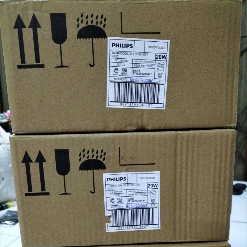 PAKETAN/KARTONAN ISI 6PCS LAMPU PHILIPS TORNADO SPIRAL 20W CAHAYA PUTIH