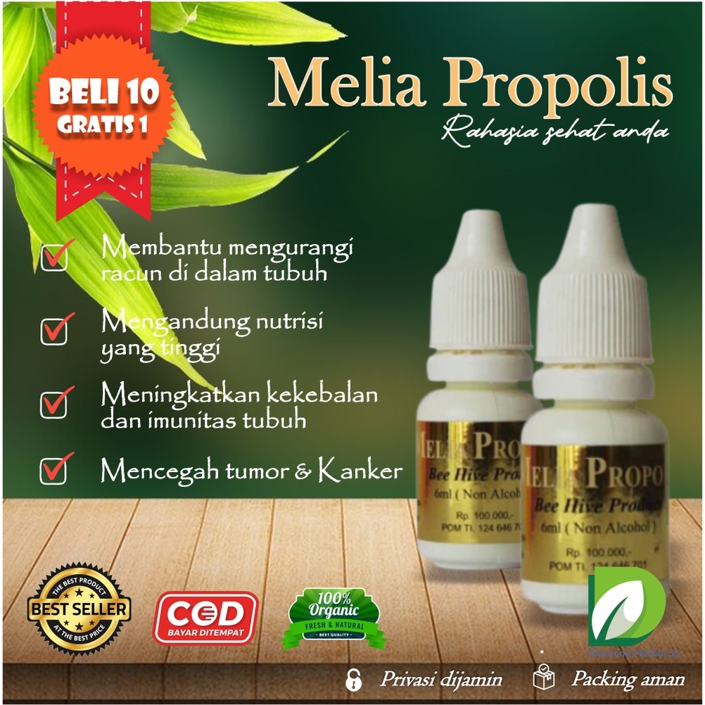 

Propolis Melia Sehat Sejahtera 1 Botol Isi 6 Ml / Propolis Melia Original 100%