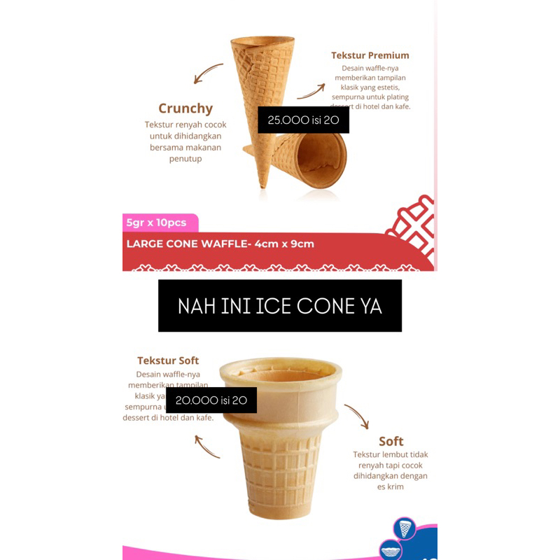 

CONE ESKRIM ADA 2 varian ya kakak, MAU YG WAFFLE ATAU KERUPUKNYA