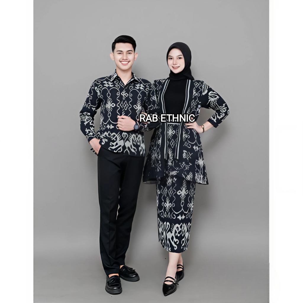 OUTER DAN ROK MADAM COUPLE TENUN NTT BLACK  BAJU TENUN COUPLE TENUN COUPLE  NTT