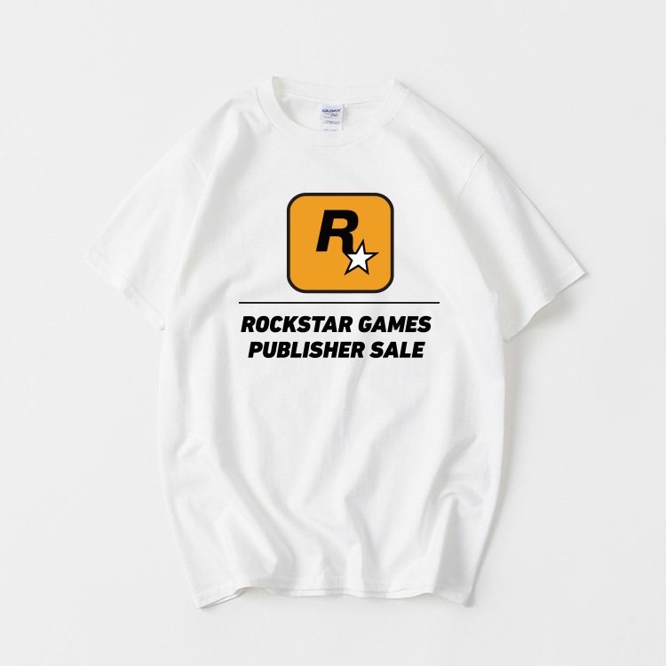 Perusahaan game GTA5 Rockstar Games peripheral T-shirt logo bintang R katun murni lengan pendek paka
