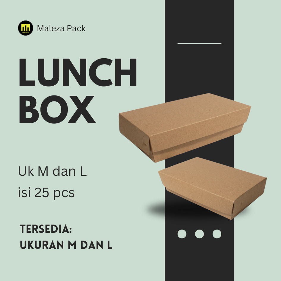 Lunch Box Polos/ Box Nasi/ Tempat Nasi/ Box Kotak Makan/ Dus Kotak Makan isi 25pcs