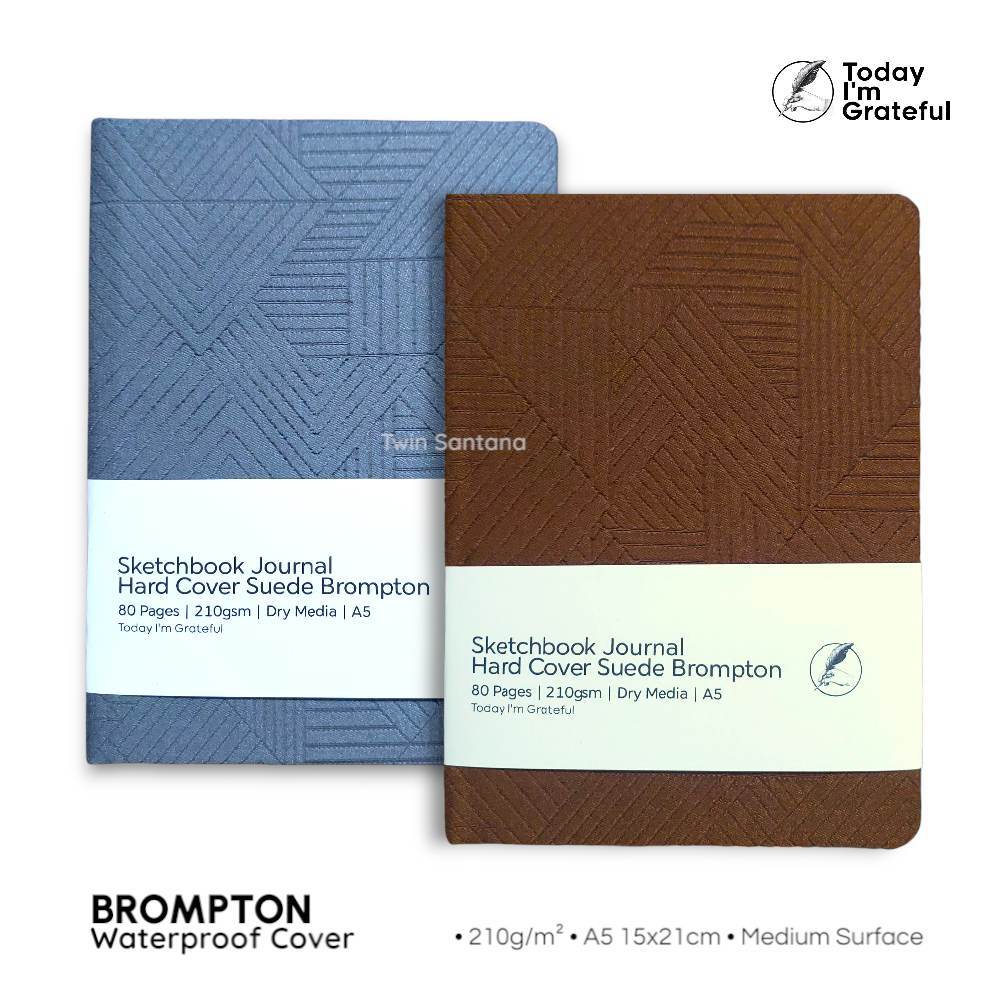 

Sketchbook Jurnal A5 Hard Cover Waterproof Suede Brompton Motif 210gsm 80 Halaman - Medium Surface