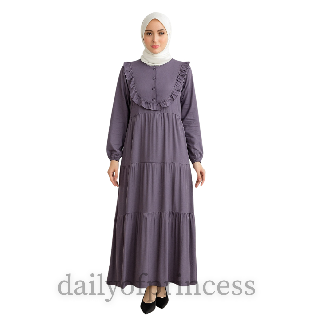 Dailyofprincess Canda Gamis Rayon Twill Ruffle