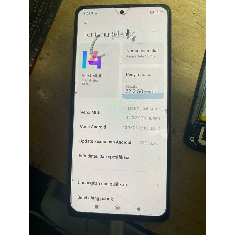 mesin redmi note 10 pro 8/128 ex rebal cpu normal garansi