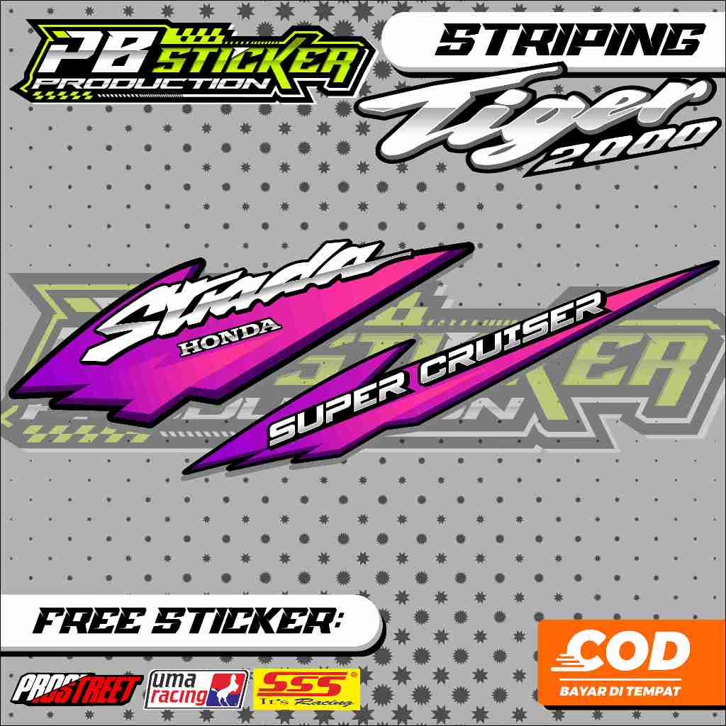 STRIPING STICKER TIGER 2000 / STRIPING LIST VARIASI HONDA TIGER 2000 (HEREX STRADA))