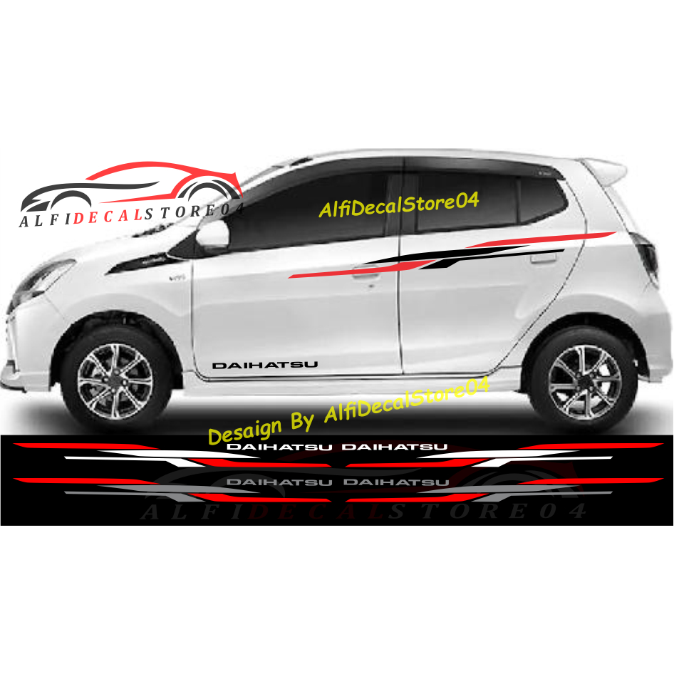 Sticker Stiker Striping Body Mobil Ayla Stiker List Body Samping Minimalis Daihatsu Ayla