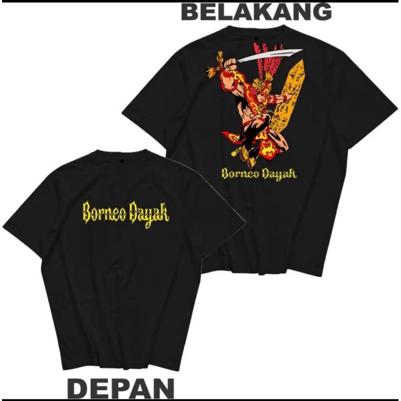KAOS BORNEO DAYAK CORAK VECTOR ORANG DAYAK