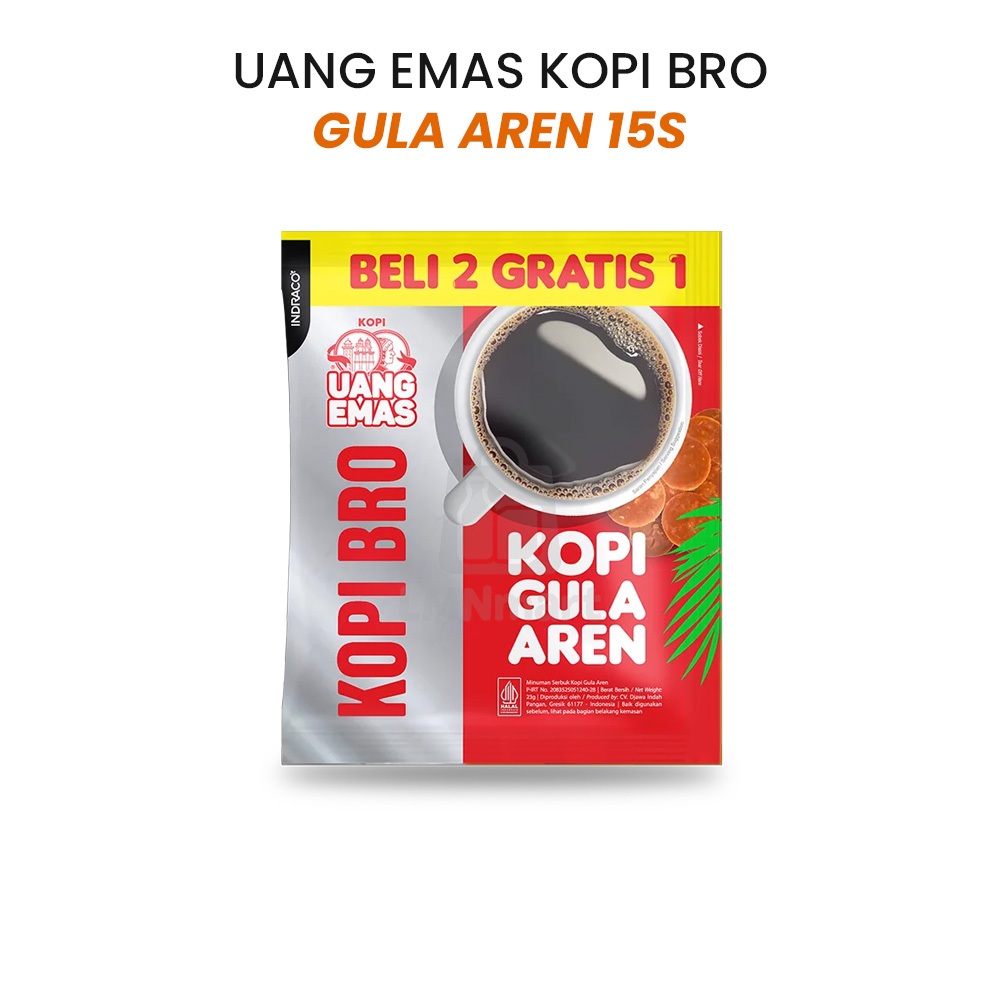 

UANG EMAS Kopi Hitam Gula Aren 10+5 Sachet – Kopi Hitam Instan Gula Aren Enak, Promo Beli 2 Gratis 1