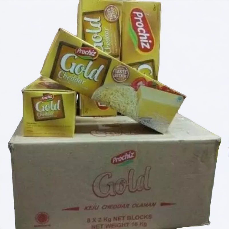

keju prochiz gold cheddar 2 kg I keju parut I keju balok I bahan kue dan makanan I Cheddar gold