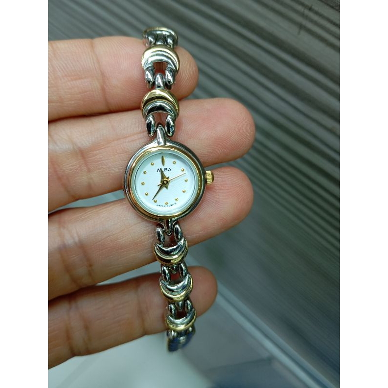 JAM TANGAN WANITA ALBA ORIGINAL100% RANTAI GELANG KUNING KECIL/GOLD