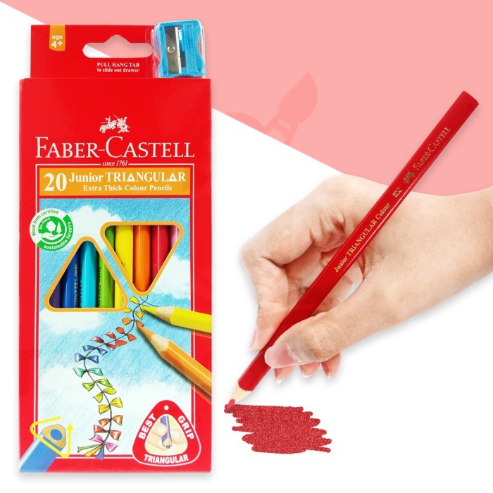 

Pensil Warna Anak Faber Castell Junior Triangular Colour - 20 Warna + Rautan