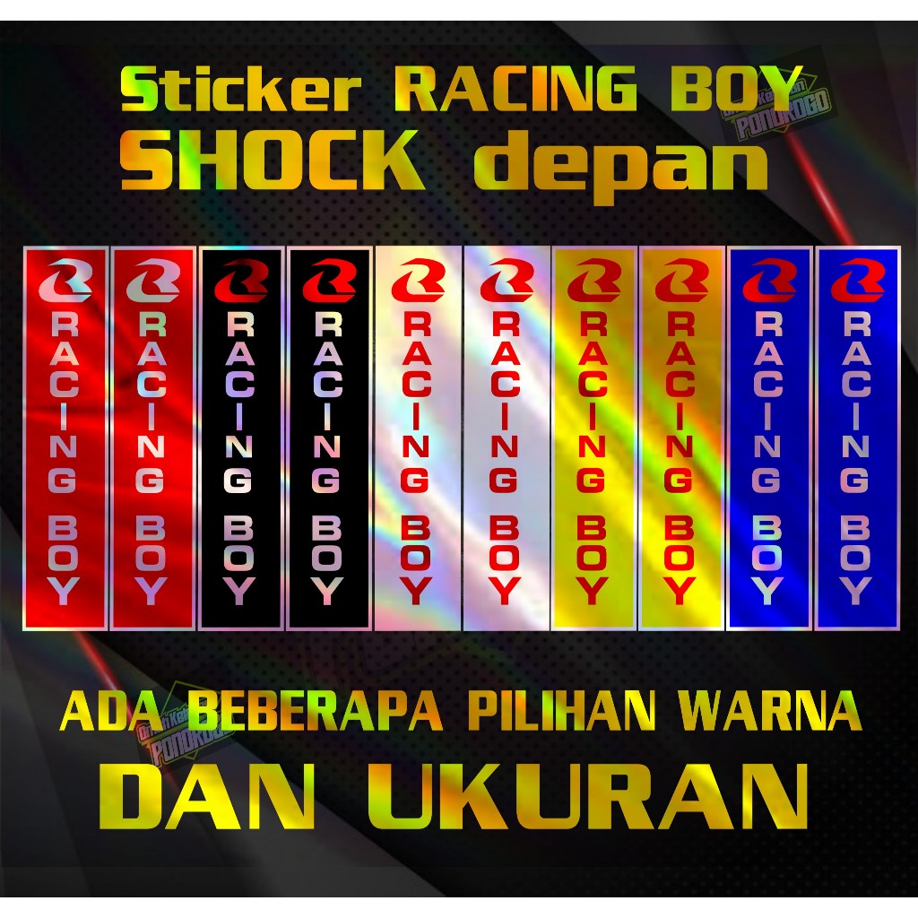 STICKER RACING BOY Sticker RCB sticker shock depan