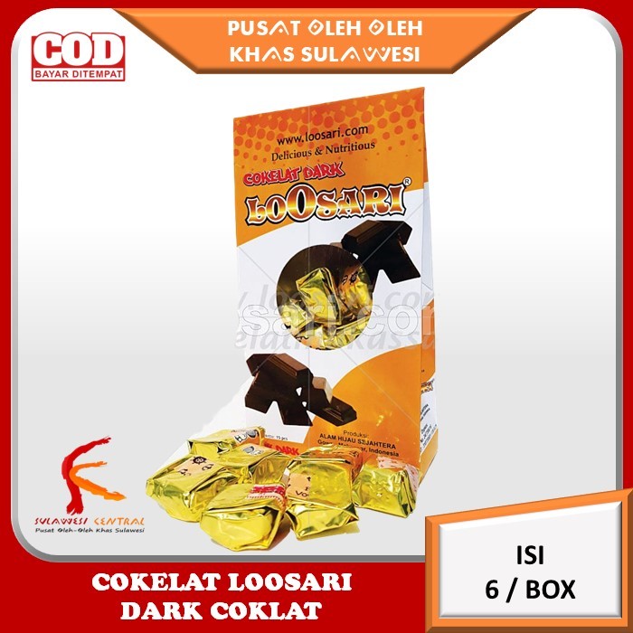 

Cokelat Loosari Dark khas Sulawesi isi 6 pcs