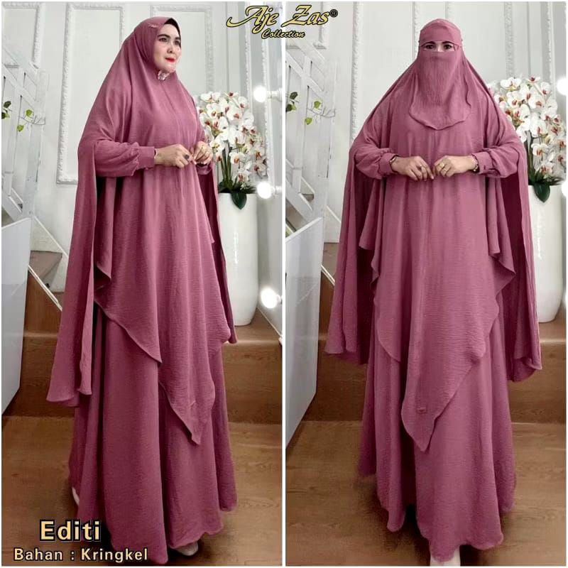 BISA COD (GAMIS SET FREE CADAR EDITI SYARI BY AJE ZAS COLLECTION ORI PREMIUM GAMIS AJE ZAS TERBARU