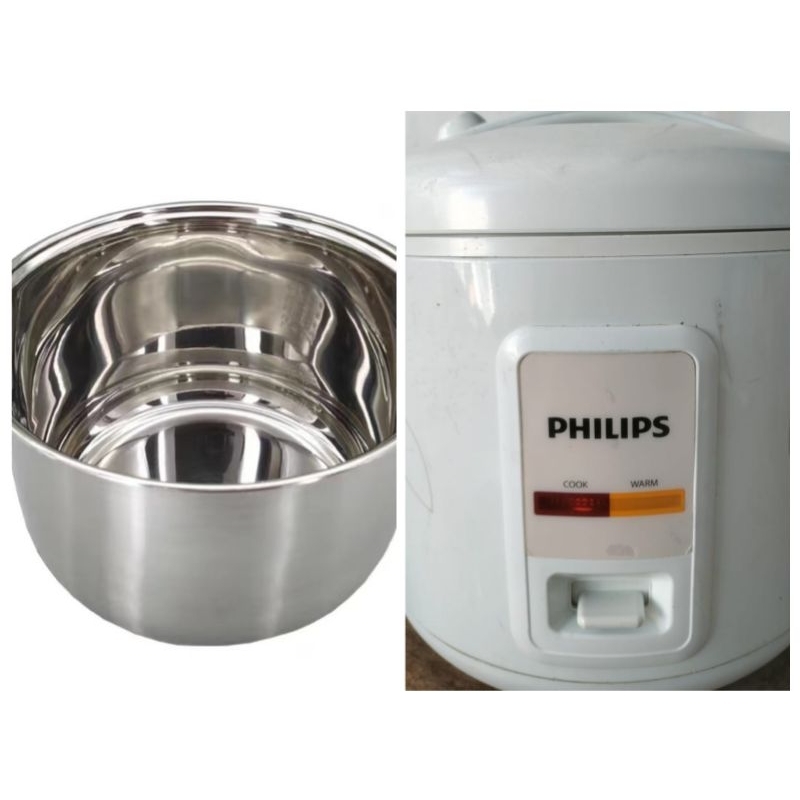 (PANCI SAJA) Innerpot Panci Stainless Steel Utk Rice Cooker Philips HD 3018/30 & HD 4729